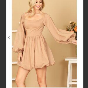 Olivaceous Bubble Hem Dress